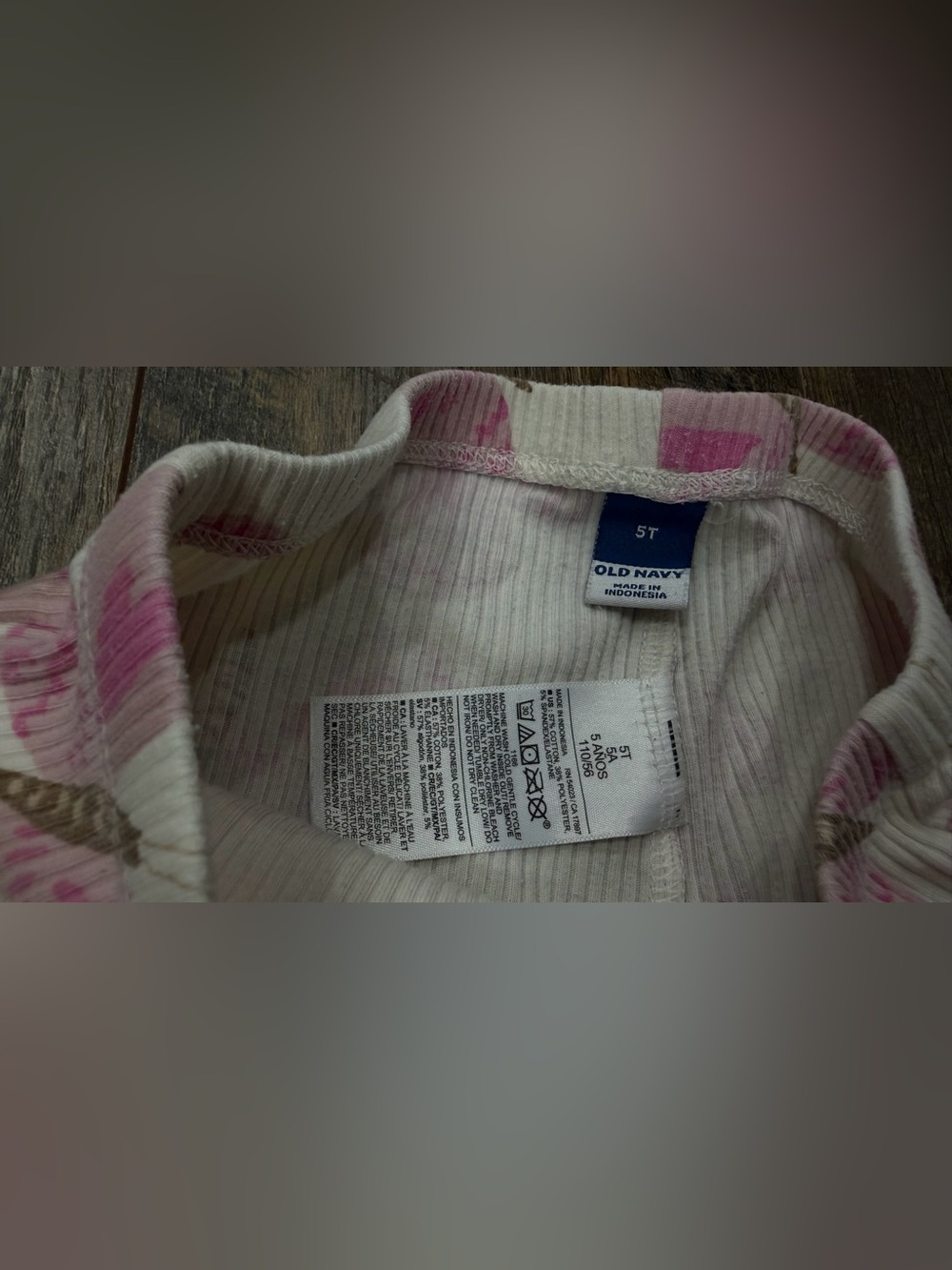 Old Navy Girls Ribbed Flare Leggings Pants, Butterfly Print Size 5T, Pink White - Picture 4 of 5